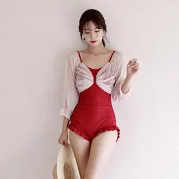 Costumi da bagno da donna stile coreano un pezzo patchwork donna 2023 estate push up a vita alta sexy scava fuori costume da bagno bikini vintage