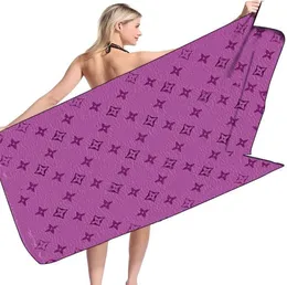 Enkel strandhandduk modebrev tryckt kvinnor hem badtowel grossist microfiber flicka långa badhanddukar gåva