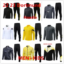 2023 Ny Dortmund Long Zip Tracksuits Jogging kostym Jacka barn och man Borussia Long Pants Soccer Set Dortmund Training Suit Football Set Sursetement