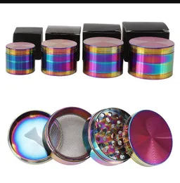 2023 Smoking Pipes Explosive zinc alloy four-layer flat grinder spice grinder