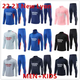2023 Nieuwe Lyon Custom Soccer Jerseys Tracksuit Jacket Survetement 23 23 Men and Kids Lyonnais L.Paqueta ol Aouar voetbaltrainingspak Jogging Set