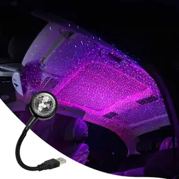 Night Lights Decorative Lamp LED USB Multimodal Adjustable Wedding Car Interior Ceiling Decor Roof Star Projector Projection Night Lights P230331