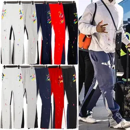 Nedensel Bayan Tasarımcı Pantolon Kontrast renk Baskı Spor Eşofman Altı Hip Hop Erkekler Streetwear Geniş bacak Çift Gevşek Pantolon DK19