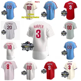 7 Trea Turner Jersey Bryce 3 Harper Rhys Hoskins Nick Castellanos J.T. Realmuto Kyle Schwarber Matt Strahm Hoskins Aaron Nola Alec Bohm Bryson Stott Baseball Jerseys