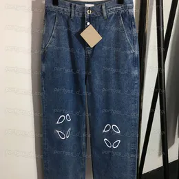 Tryckta Dam Jeansbyxor Blå Mode Casual Jeans Casual Jeans med hög midja