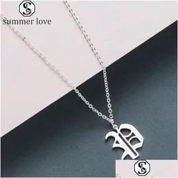 Pendant Necklaces Stainless Steel 26 English Alphabet Initial Old Sier Plated Capital Letter Necklace Jewelry Gift For Women Dhgarden Dhoxb