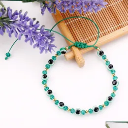 Catena Turco Blu Malocchio Set di Braccialetti Colorf Resina di Cristallo Perline Corda Occhi Coppia Fortunata Braccialetti per Le Donne Gioielli di Fascino Dhgarden Dhqzv