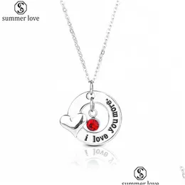 Pendant Necklaces 12 Month Birthday Stones Necklace Stainless Steel Fashion Jewelry For Women Gift Wholesalez Drop Delivery P Dhgarden Dhojx