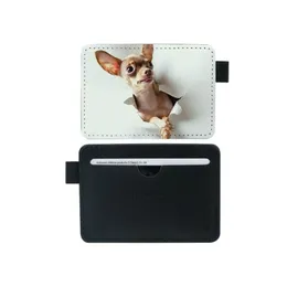 DHL150pcs Card Holders PU Sublimation Blank Bus Bank Card Heat Transfer Printing Size 7CMX11CM