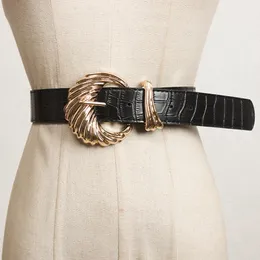 벨트 블랙 패턴 PU 가죽 빈티지 벨트 여성 패션 조수 올무 팜므 탄성 허리 Ceinture Taille 2023belt