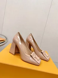 2023 fashion High Heel Shoes Wedding Shoe Real Leather Sexy Pointed Toes Women Nude Black Patent Leathers Size 35-40 -039