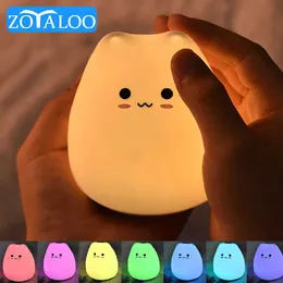 Light Lights Kawaii LED LIGHT LIGHT LIGHT CAT LAMP Wireless Touch Sensor Silicone Battery Animal Light Light Bedroom Decord Decord Decord P230331