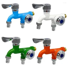 Bathroom Sink Faucets Double Outlet Water Faucet Kitchen Tap For Garden Washing Machine Mop Dual Control
