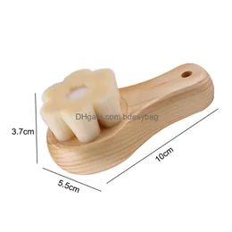 Party Favor Facial Bamboo Wood Handle Cleansing Brush Beauty Tools Soft Fber Hair Manual Cleaning Face Brushes Skin Care Rre11173 Dr Dhs4S