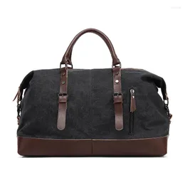 Duffel Bags Large-capacity Canvas Luggage Shoulder Bag Casual Retro Handbag Dual-use Messenger Outdoor Travel