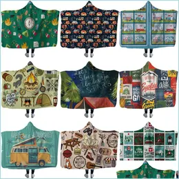 Decken Kinder Mit Kapuze Weich Warm Cam Car Überwurfdecke Mit Kapuze Sherpa-Fleece 130X150Cm Drop Delivery Hausgarten Textilien Dhr1P