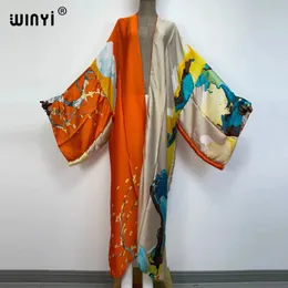 Women's Swimwear Kimonos verano Women sukienka Print Long Sleeve Cardigan Female Blouse Loose Casual beach Cover Up boho dress party kaftan 230331