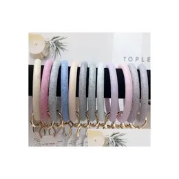 Party Favor 12Styles Sile Bracelets Bangle Wrist Key Ring Glitter Armband Sports Keychain Round Rings Large O Keyring Gga3225 Drop Dh3Ef