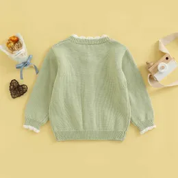 Höst spädbarn baby flickor vinterdräkt blomma mönster långärmad enkelbröst cardigan/ bodysuit höstkläder