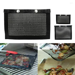 Narzędzia wielokrotnego użytku Worki grillowania BBQ Mesh Grill Torby do gazu węglowego elektryczne grille palacze oporne na ciepło, nietoperzowy nietoperzowy torba grillowa