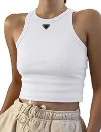 Magliette da donna estive Crop Top Sexy Designer Brand Sport Spalla Nero Bianco Canotta Casual senza maniche Backless Tee Shirts asa