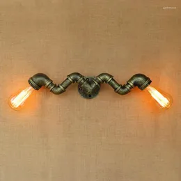 Lâmpadas de parede 2 luzes Lâmpada de tubo de água Antique Retro Loft Estilo Industrial Vintage Luminárias LED LEDON SCONCE LAMPARA RABEL