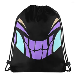 Bolsas de compras Kai's Face League of Legends Multiplayer Online Battle Arena Print Print Drawstring Backpack Saco de viagem para adolescentes