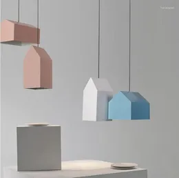 Pendant Lamps Nordic Modern House Geometric Simple Lamp Bar Creative Children's Room Bedroom Dining Small Chandelier