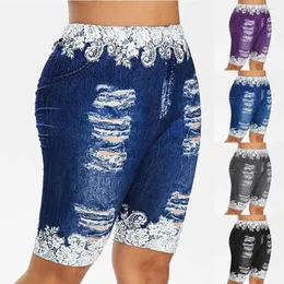 Shorts femininos 3d feminino imprimir jeggings casuais jean jean