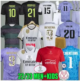 2023 Benzema Finals Soccer Jersey 22 24 Football Shirt Vini Jr Camavinga Tchouameni 레알 마드리드 Copa del Rey White As Modric Osasuna 남자 아이들 2023 축구 셔츠