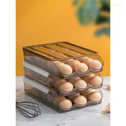 Storage Bottles Automatic Rolling Egg Box Multi-layer Rack Holder For Fridge Fresh-keeping Basket Containers Kitchen Organizers