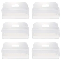 Brocada de presente 6 PCs Bolo Roll Box Sanduíche de papel descartável Copo Cupcake Dome Suports Charcuterie Caixas Clear Lids Recipiente