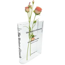 花瓶アクリル透明な本の花グロースのミステリークリエイティブモダン装飾ウェディングギフトルームの装飾230428