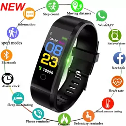 115 Plus Smart Watch für Xiaomi Huawei Männer Frauen Fitness Tracker Herzfrequenz Blutdruckmessgerät Sport Wasserdichte Smartwatch