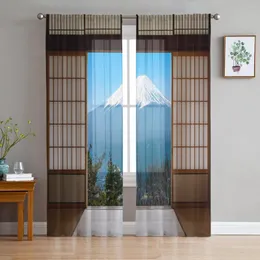 Kurtyna Mt Fuji Japan Gate Tiulle Zasłony do sypialni Hall Decor salon