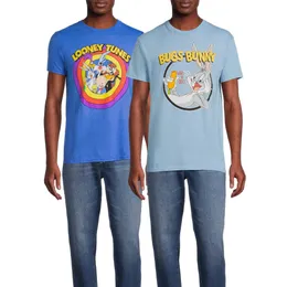 Tunes Bullseye Bugs TD Swirl Mens grafiska t-shirts, 2-pack, storlekar S-3XL