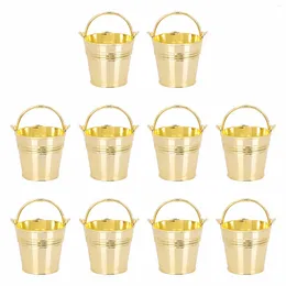 Geschenkverpackungseimer Metalleimer Süßigkeiten Mini Eimer Zinn Aufbewahrungseimer Hochzeitshalter Partybehälter Snack Blumenbevorzugungsgriff Weißblech