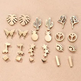 Studörhängen 12Pair/Set Gold Color rostfritt stål för kvinnor Minimalistisk stjärnhjärta Butterfly Flower Form Tiny Studs Jewelry