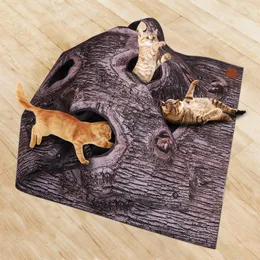 Łóżka kota zabawiają mat z dziurami składającą się zabawki interaktywna kryjówka ćwicząca zabawki zabawę dla chomika fretki