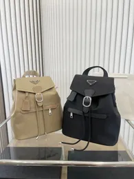 Yeni Naylon Sırt Çantası Retro lüks klasik Tasarımcı çanta Halat kapalı Kapak okul çantası marka unisex seyahat çantası çizin