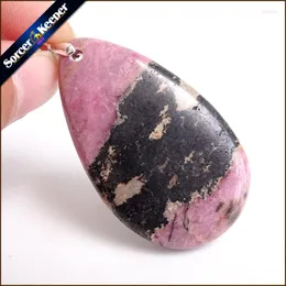 Collane con ciondolo Vero cristallo naturale femminile Bijoux Femme Choker Pendenti fatti a mano Perline di pietra rodonite rosa per la creazione di gioielli ZS416