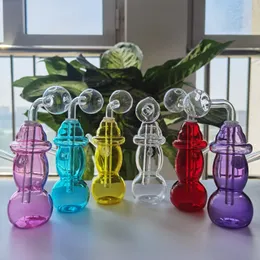 4 inç Mini cam bong nargile Künt Fıskiye Sigara Kabarcık Küçük Su Boruları El Boru yağ yakıcı kulesi