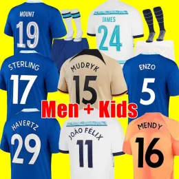 Custom 22 23 CFC Soccer Jersey Mount Havertz Sterling James 2022 2023 voetbalshirt Men Kids Kits Koulibaly Uniform Fofana Mendy Vrouw Cucu