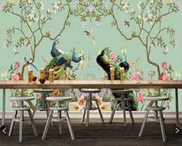 Bakgrundsbilder Papel de Parede Custom 3D Flowers and Birds Landscape Art Wallpaper Living Room TV Bedroom Home Decor