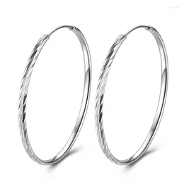 Hoop Earrings Wholesale European Fashion Woman Girl Party Birthday Wedding Christmas Gift 3/4/5/6cm Metor Shower 18KT White Gold