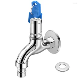 Kitchen Faucets Anti-Theft Faucet Water Tap With Lock Key Alloy Switch Bibcocks For Outdoor Garden