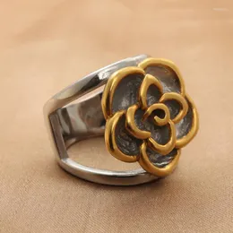 Eheringe Modeschmuck Edelstahl Blume Ring Männer Trendy Einfache Punk Geschenk 290114Hochzeit Rita22