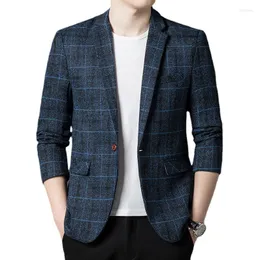 Men's Suits Suit Blazer Check Pattern Single-breasted Formal Bussiness Casual Jacket Prom Tuxedos Wedding Groomsmen Outwear