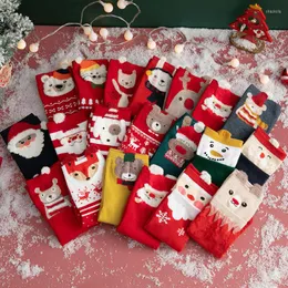 Kadın Çorap Noel Çorapları Bayanlar Stocking Komik 2023 Karikatür Karikatür Noel Baba Elk Kawai Kızlar Hediye