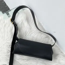 Evening Bags Women's Split Leather Handbag Transverse Circular Shape Texture Calf Crossbody Bag Fashion Underarm Shoulder